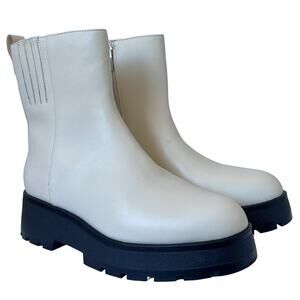 Vince Camuto Neframes Women Cream Bootie Size 8 Leather Platform Short Boot New